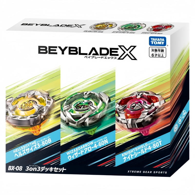 TAKARA TOMY Beyblade X BX-08 3on3 Deck Set 