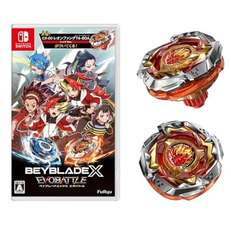 TAKARA TOMY Beyblade X: Evobattle Nintendo Switch Video Game, w/ Leon Fang T4-60A CX-00 
