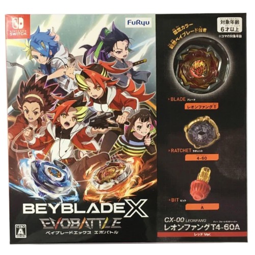 TAKARA TOMY Beyblade X: Evobattle Nintendo Switch Video Game, w/ Leon Fang T4-60A CX-00
